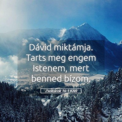 Picture 05 - Zsoltárok 16:1 KAR - Dávid miktámja. Tarts meg engem Istenem, mert - Bible Verse Picture