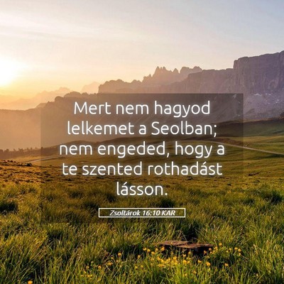 Picture 05 - Zsoltárok 16:10 KAR - Mert nem hagyod lelkemet a Seolban; nem engeded, - Bible Verse Picture