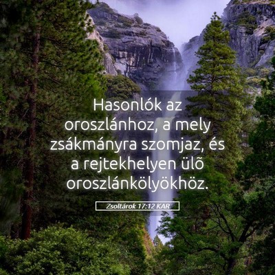 Picture 05 - Zsoltárok 17:12 KAR - Hasonlók az oroszlánhoz, a mely zsákmányra - Bible Verse Picture