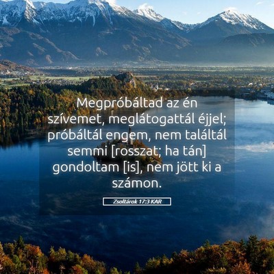 Picture 05 - Zsoltárok 17:3 KAR - Megpróbáltad az én szívemet, meglátogattál - Bible Verse Picture