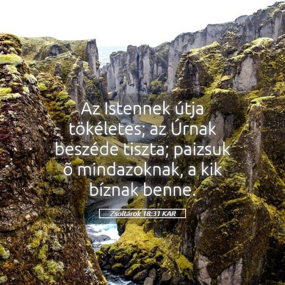 Picture 05 - Zsoltárok 18:31 KAR - Az Istennek útja tökéletes; az Úrnak beszéde - Bible Verse Picture