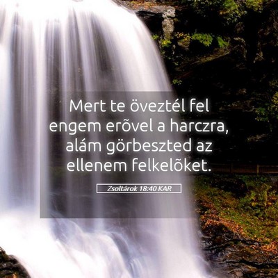 Picture 05 - Zsoltárok 18:40 KAR - Mert te öveztél fel engem erõvel a harczra, - Bible Verse Picture