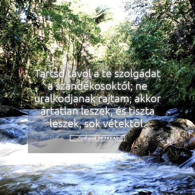 Picture 05 - Zsoltárok 19:14 KAR - Tartsd távol a te szolgádat a - Bible Verse Picture