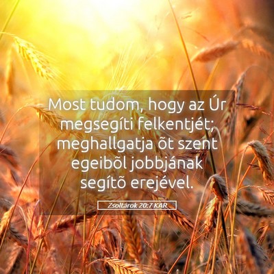 Picture 05 - Zsoltárok 20:7 KAR - Most tudom, hogy az Úr megsegíti felkentjét; - Bible Verse Picture