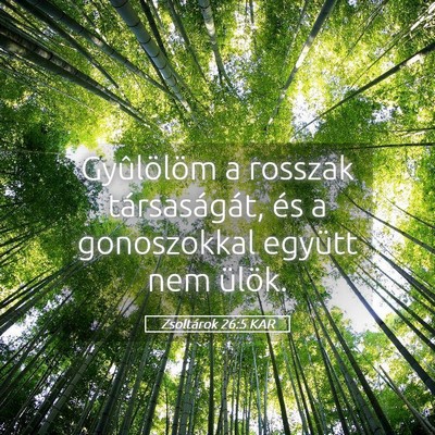 Picture 05 - Zsoltárok 26:5 KAR - Gyûlölöm a rosszak társaságát, és a - Bible Verse Picture