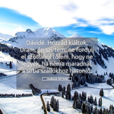 Picture 05 - Zsoltárok 28:1 KAR - Dávidé. Hozzád kiáltok, Uram, én szirtem; ne - Bible Verse Picture