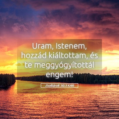 Picture 05 - Zsoltárok 30:3 KAR - Uram, Istenem, hozzád kiáltottam, és te - Bible Verse Picture
