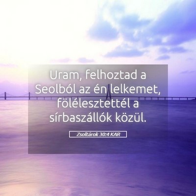 Picture 05 - Zsoltárok 30:4 KAR - Uram, felhoztad a Seolból az én lelkemet, - Bible Verse Picture