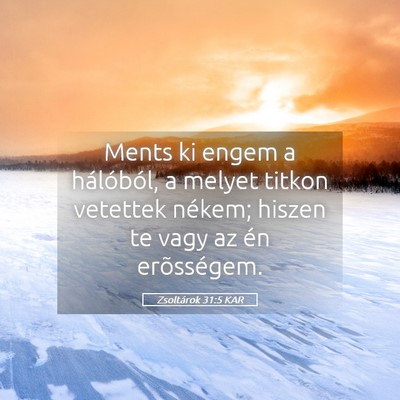 Picture 05 - Zsoltárok 31:5 KAR - Ments ki engem a hálóból, a melyet titkon - Bible Verse Picture