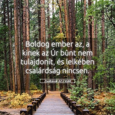 Picture 05 - Zsoltárok 32:2 KAR - Boldog ember az, a kinek az Úr bûnt nem - Bible Verse Picture