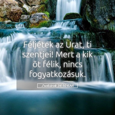 Picture 05 - Zsoltárok 34:10 KAR - Féljétek az Urat, ti szentjei! Mert a kik õt - Bible Verse Picture