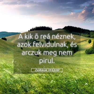 Picture 05 - Zsoltárok 34:6 KAR - A kik õ reá néznek, azok felvidulnak, és - Bible Verse Picture