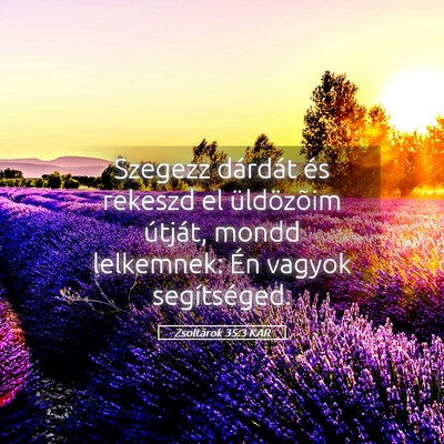 Picture 05 - Zsoltárok 35:3 KAR - Szegezz dárdát és rekeszd el üldözõim - Bible Verse Picture