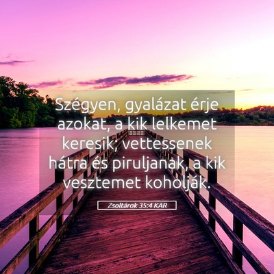 Picture 05 - Zsoltárok 35:4 KAR - Szégyen, gyalázat érje azokat, a kik lelkemet - Bible Verse Picture
