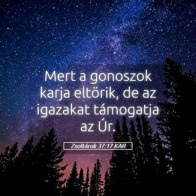 Picture 05 - Zsoltárok 37:17 KAR - Mert a gonoszok karja eltörik, de az igazakat - Bible Verse Picture