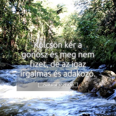 Picture 05 - Zsoltárok 37:21 KAR - Kölcsön kér a gonosz és meg nem fizet, de az - Bible Verse Picture