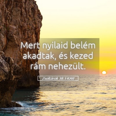 Picture 05 - Zsoltárok 38:3 KAR - Mert nyilaid belém akadtak, és kezed rám - Bible Verse Picture