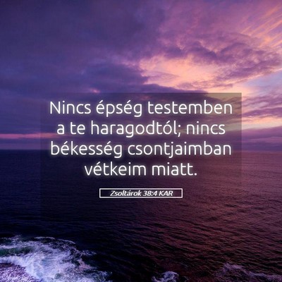 Picture 05 - Zsoltárok 38:4 KAR - Nincs épség testemben a te haragodtól; nincs - Bible Verse Picture