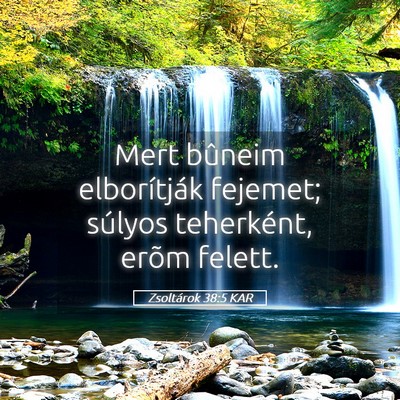 Picture 05 - Zsoltárok 38:5 KAR - Mert bûneim elborítják fejemet; súlyos - Bible Verse Picture