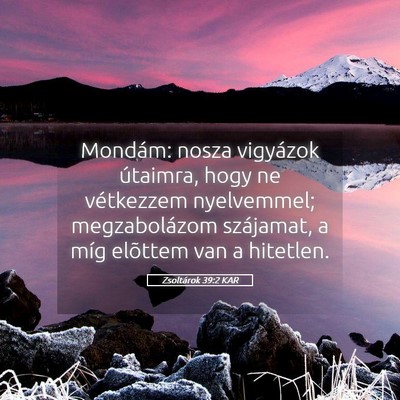 Picture 05 - Zsoltárok 39:2 KAR - Mondám: nosza vigyázok útaimra, hogy ne - Bible Verse Picture