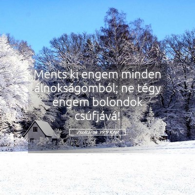 Picture 05 - Zsoltárok 39:9 KAR - Ments ki engem minden álnokságomból; ne tégy - Bible Verse Picture