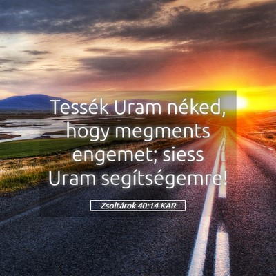 Picture 05 - Zsoltárok 40:14 KAR - Tessék Uram néked, hogy megments engemet; siess - Bible Verse Picture