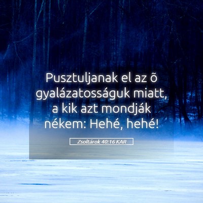 Picture 05 - Zsoltárok 40:16 KAR - Pusztuljanak el az õ gyalázatosságuk miatt, a - Bible Verse Picture