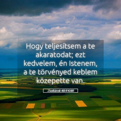 Picture 05 - Zsoltárok 40:9 KAR - Hogy teljesítsem a te akaratodat; ezt kedvelem, - Bible Verse Picture