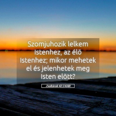 Picture 05 - Zsoltárok 42:3 KAR - Szomjuhozik lelkem Istenhez, az élõ Istenhez; - Bible Verse Picture