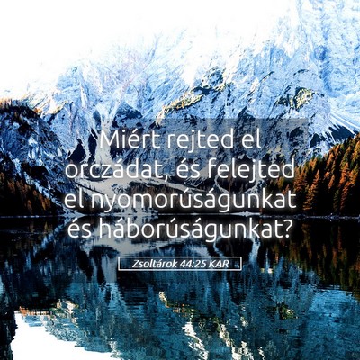 Picture 05 - Zsoltárok 44:25 KAR - Miért rejted el orczádat, és felejted el - Bible Verse Picture