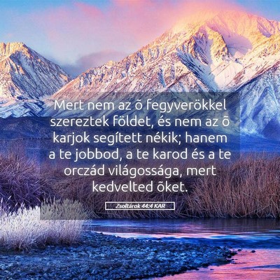Picture 05 - Zsoltárok 44:4 KAR - Mert nem az õ fegyverökkel szereztek földet, - Bible Verse Picture