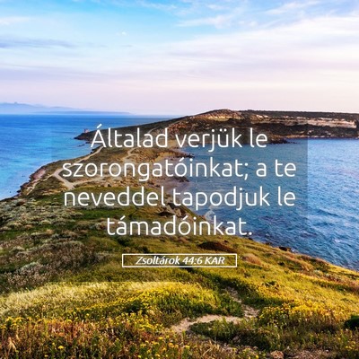Picture 05 - Zsoltárok 44:6 KAR - Általad verjük le szorongatóinkat; a te - Bible Verse Picture