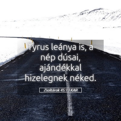 Picture 05 - Zsoltárok 45:13 KAR - Tyrus leánya is, a nép dúsai, ajándékkal - Bible Verse Picture
