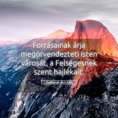 Picture 05 - Zsoltárok 46:5 KAR - Forrásainak árja megörvendezteti Isten - Bible Verse Picture