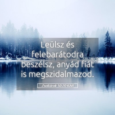 Picture 05 - Zsoltárok 50:20 KAR - Leülsz és felebarátodra beszélsz, anyád - Bible Verse Picture