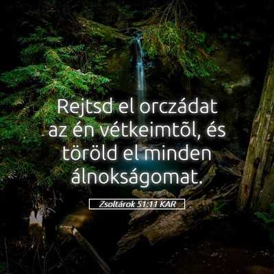 Picture 05 - Zsoltárok 51:11 KAR - Rejtsd el orczádat az én vétkeimtõl, és - Bible Verse Picture