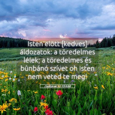 Picture 05 - Zsoltárok 51:19 KAR - Isten elõtt [kedves] áldozatok: a töredelmes - Bible Verse Picture
