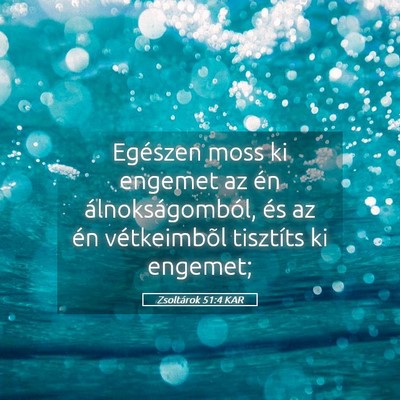 Picture 05 - Zsoltárok 51:4 KAR - Egészen moss ki engemet az én álnokságomból, - Bible Verse Picture