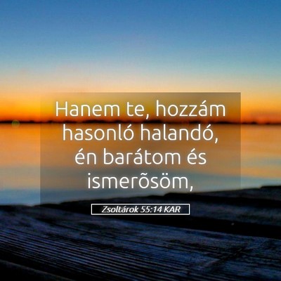 Picture 05 - Zsoltárok 55:14 KAR - Hanem te, hozzám hasonló halandó, én barátom - Bible Verse Picture