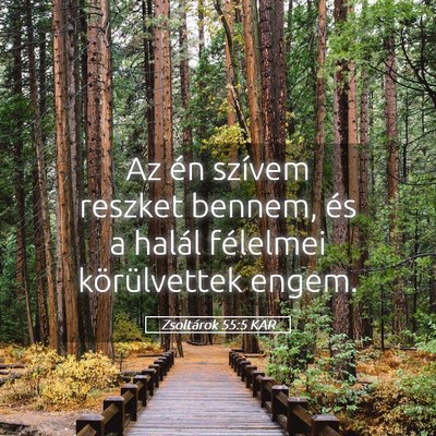 Picture 05 - Zsoltárok 55:5 KAR - Az én szívem reszket bennem, és a halál - Bible Verse Picture