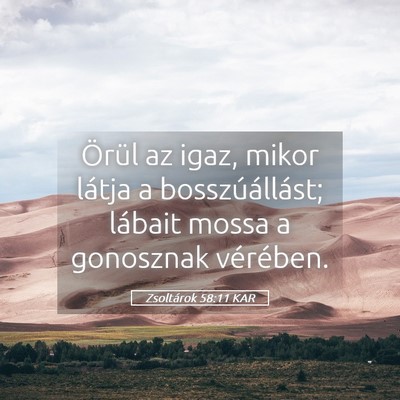 Picture 05 - Zsoltárok 58:11 KAR - Örül az igaz, mikor látja a bosszúállást; - Bible Verse Picture
