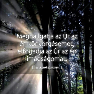 Picture 05 - Zsoltárok 6:10 KAR - Meghallgatja az Úr az én könyörgésemet, - Bible Verse Picture