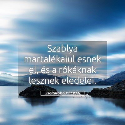 Picture 05 - Zsoltárok 63:11 KAR - Szablya martalékaiul esnek el, és a rókáknak - Bible Verse Picture