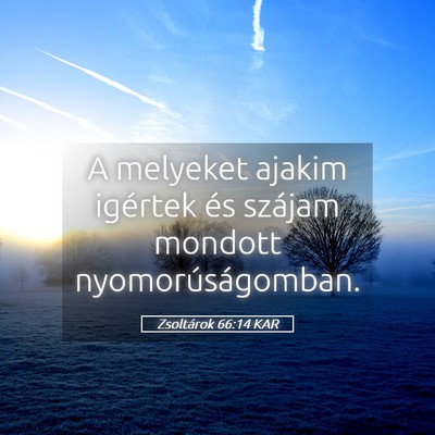 Picture 05 - Zsoltárok 66:14 KAR - A melyeket ajakim igértek és szájam mondott - Bible Verse Picture