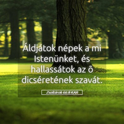 Picture 05 - Zsoltárok 66:8 KAR - Áldjátok népek a mi Istenünket, és - Bible Verse Picture