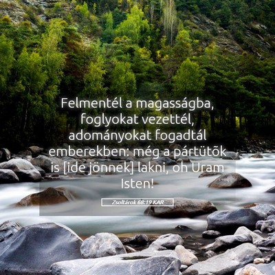 Picture 05 - Zsoltárok 68:19 KAR - Felmentél a magasságba, foglyokat vezettél, - Bible Verse Picture