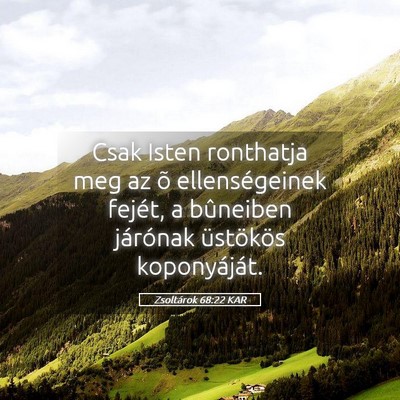 Picture 05 - Zsoltárok 68:22 KAR - Csak Isten ronthatja meg az õ ellenségeinek - Bible Verse Picture