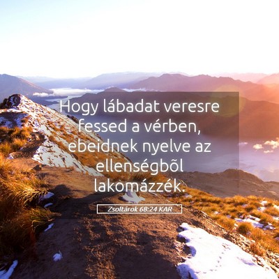 Picture 05 - Zsoltárok 68:24 KAR - Hogy lábadat veresre fessed a vérben, ebeidnek - Bible Verse Picture