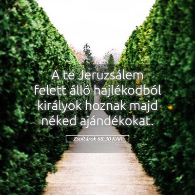 Picture 05 - Zsoltárok 68:30 KAR - A te Jeruzsálem felett álló hajlékodból - Bible Verse Picture