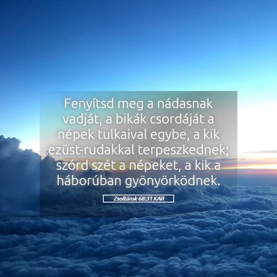 Picture 05 - Zsoltárok 68:31 KAR - Fenyítsd meg a nádasnak vadját, a bikák - Bible Verse Picture